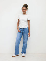 Cotton-blend Ruched Baby Tee