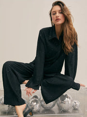High Waisted Glitter Pull-On Pants