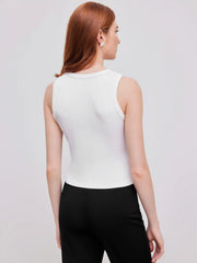 Round Neck Patchy Tank Top