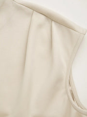 Mock Neck Ruched Asymmetrical Hem Top & Mid Rise A-line Maxi Skirt Set Curve & Plus
