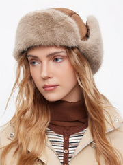 FAUX SUEDE FUZZY TRAPPER HAT
