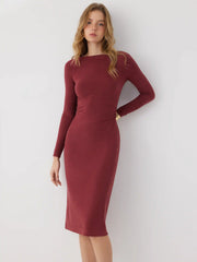 Thermal Cotton-blend Ruched Midi Dress