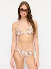 Halter Neckline Aztec Triangle Cheeky Bikini Set