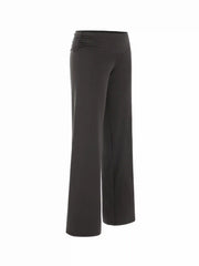 Low Rise Ruched Straight Leg Trousers