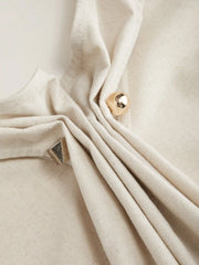 Linen-blend V-neck Oversized Cami Top With Metal Detail