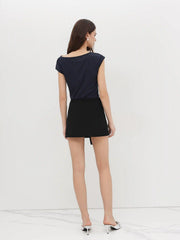 Mid Rise Split Mini Skirt